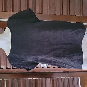 J. Jill Black Cotton Gauze Blouse